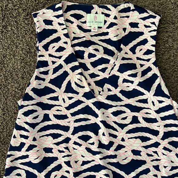 Julie Brown Nautical Print Dress- M - Picture 3 of 4